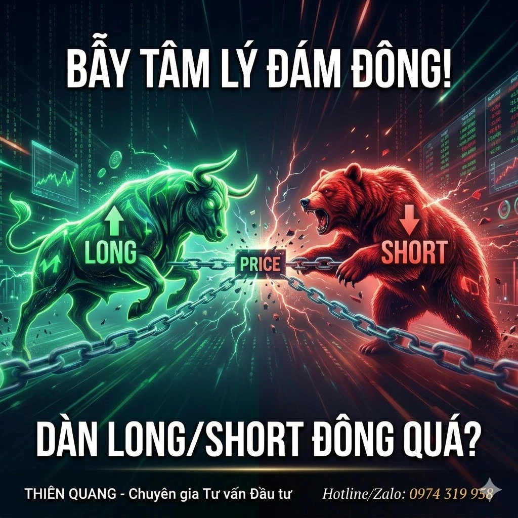 Long/Short đông quá thì chuyện gì xảy ra? Giải mã cú quét thanh khoản cùng Thiên Quang